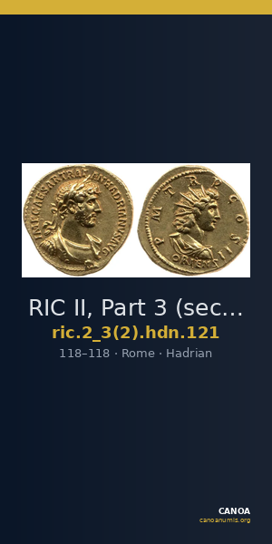 RIC II, Part 3 (second edition) Hadrian 121 — CANOA