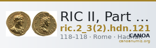 RIC II, Part 3 (second edition) Hadrian 121 — CANOA