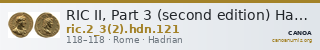 RIC II, Part 3 (second edition) Hadrian 121 — CANOA