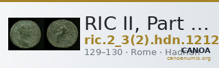 RIC II, Part 3 (second edition) Hadrian 1212 — CANOA