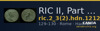 RIC II, Part 3 (second edition) Hadrian 1212 — CANOA