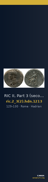 RIC II, Part 3 (second edition) Hadrian 1213 — CANOA