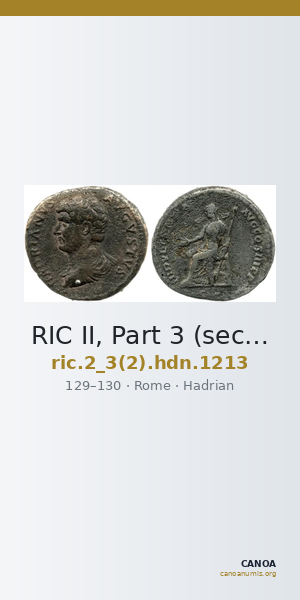 RIC II, Part 3 (second edition) Hadrian 1213 — CANOA
