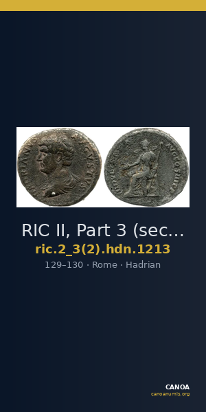 RIC II, Part 3 (second edition) Hadrian 1213 — CANOA