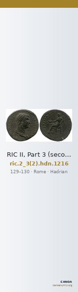 RIC II, Part 3 (second edition) Hadrian 1216 — CANOA