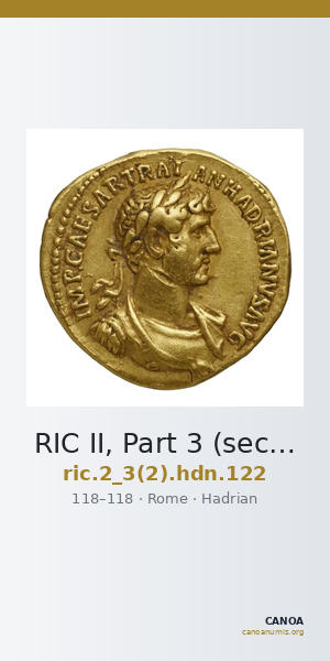 RIC II, Part 3 (second edition) Hadrian 122 — CANOA