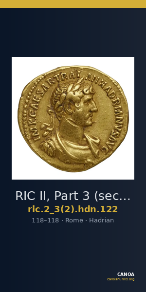 RIC II, Part 3 (second edition) Hadrian 122 — CANOA