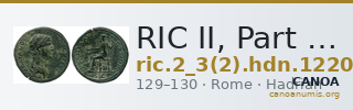 RIC II, Part 3 (second edition) Hadrian 1220 — CANOA