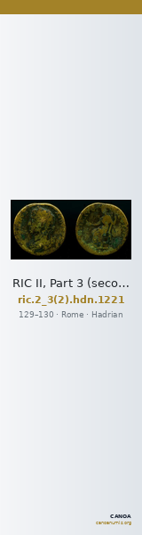 RIC II, Part 3 (second edition) Hadrian 1221 — CANOA