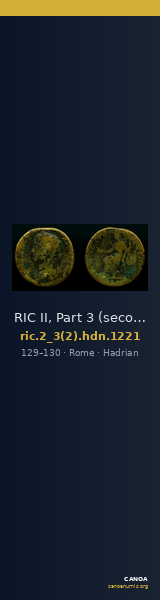 RIC II, Part 3 (second edition) Hadrian 1221 — CANOA