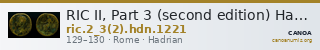 RIC II, Part 3 (second edition) Hadrian 1221 — CANOA