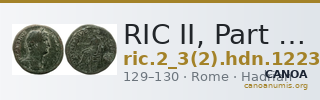 RIC II, Part 3 (second edition) Hadrian 1223 — CANOA