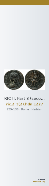 RIC II, Part 3 (second edition) Hadrian 1227 — CANOA