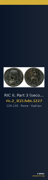 RIC II, Part 3 (second edition) Hadrian 1227 — CANOA