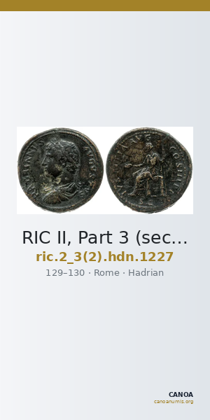 RIC II, Part 3 (second edition) Hadrian 1227 — CANOA