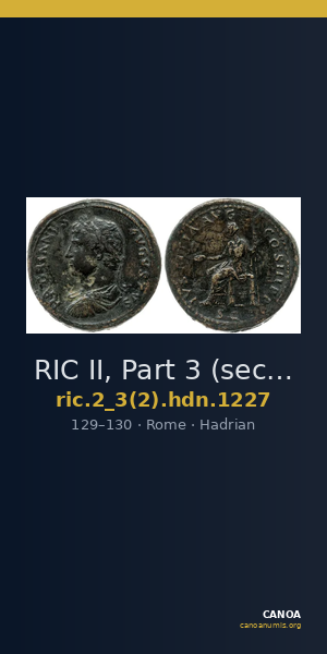 RIC II, Part 3 (second edition) Hadrian 1227 — CANOA