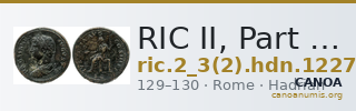 RIC II, Part 3 (second edition) Hadrian 1227 — CANOA