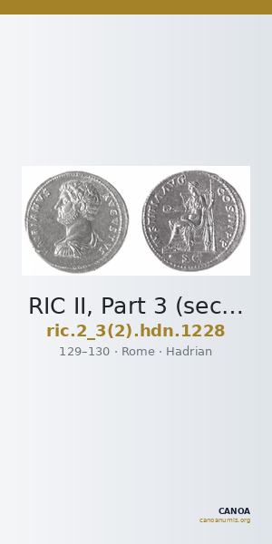 RIC II, Part 3 (second edition) Hadrian 1228 — CANOA