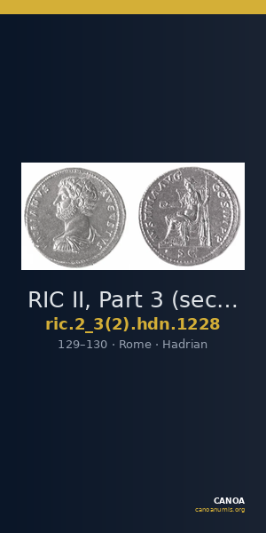 RIC II, Part 3 (second edition) Hadrian 1228 — CANOA