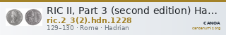 RIC II, Part 3 (second edition) Hadrian 1228 — CANOA