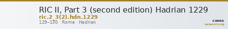 RIC II, Part 3 (second edition) Hadrian 1229 — CANOA