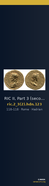 RIC II, Part 3 (second edition) Hadrian 123 — CANOA