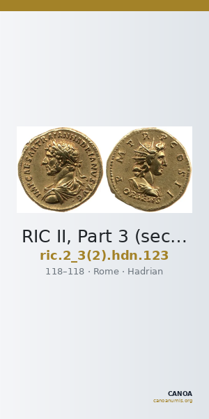 RIC II, Part 3 (second edition) Hadrian 123 — CANOA