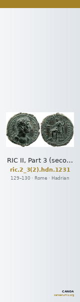 RIC II, Part 3 (second edition) Hadrian 1231 — CANOA