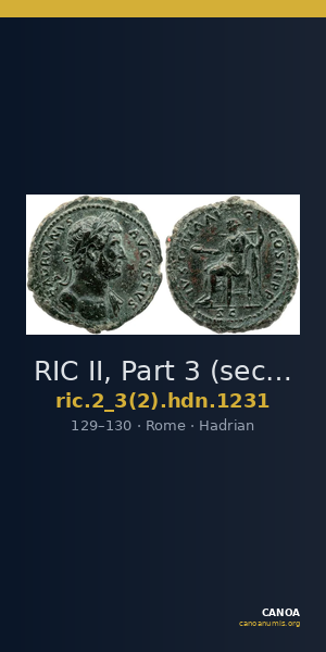 RIC II, Part 3 (second edition) Hadrian 1231 — CANOA