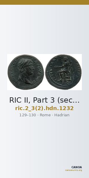 RIC II, Part 3 (second edition) Hadrian 1232 — CANOA