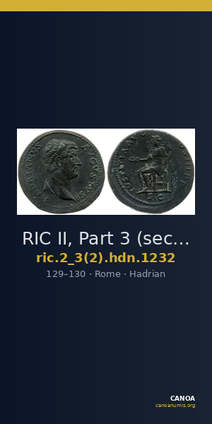 RIC II, Part 3 (second edition) Hadrian 1232 — CANOA