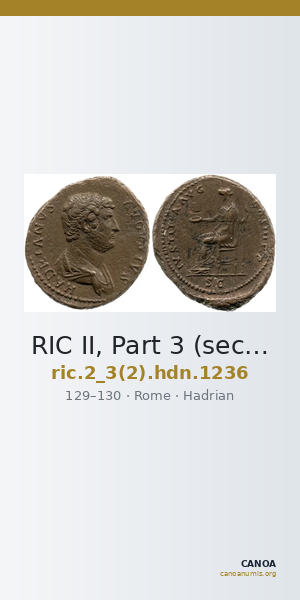 RIC II, Part 3 (second edition) Hadrian 1236 — CANOA