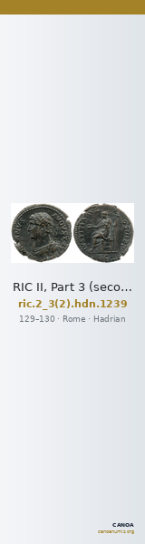 RIC II, Part 3 (second edition) Hadrian 1239 — CANOA