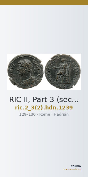 RIC II, Part 3 (second edition) Hadrian 1239 — CANOA