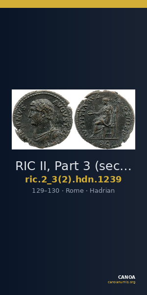 RIC II, Part 3 (second edition) Hadrian 1239 — CANOA