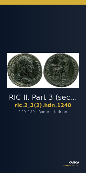RIC II, Part 3 (second edition) Hadrian 1240 — CANOA