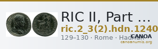 RIC II, Part 3 (second edition) Hadrian 1240 — CANOA