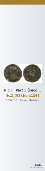 RIC II, Part 3 (second edition) Hadrian 1241 — CANOA