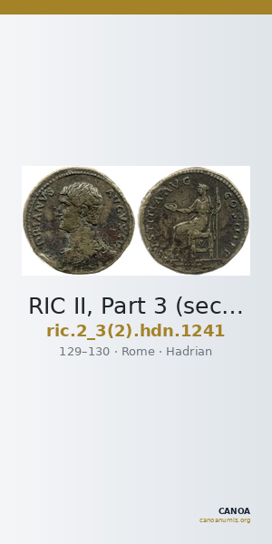 RIC II, Part 3 (second edition) Hadrian 1241 — CANOA