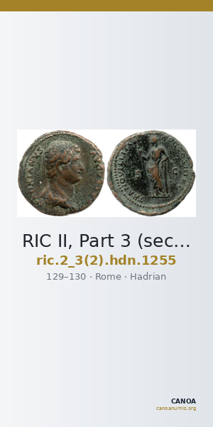 RIC II, Part 3 (second edition) Hadrian 1255 — CANOA