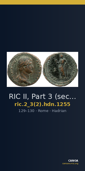 RIC II, Part 3 (second edition) Hadrian 1255 — CANOA