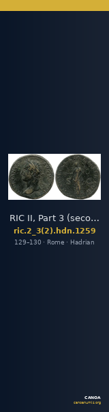 RIC II, Part 3 (second edition) Hadrian 1259 — CANOA