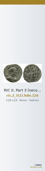 RIC II, Part 3 (second edition) Hadrian 126 — CANOA