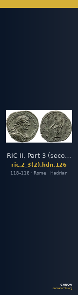 RIC II, Part 3 (second edition) Hadrian 126 — CANOA