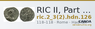 RIC II, Part 3 (second edition) Hadrian 126 — CANOA