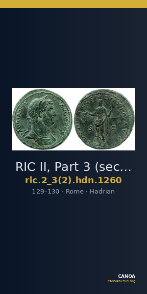RIC II, Part 3 (second edition) Hadrian 1260 — CANOA