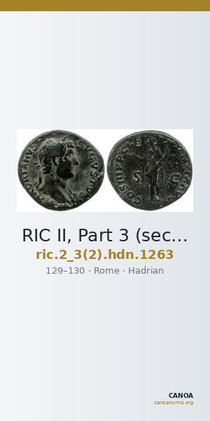 RIC II, Part 3 (second edition) Hadrian 1263 — CANOA