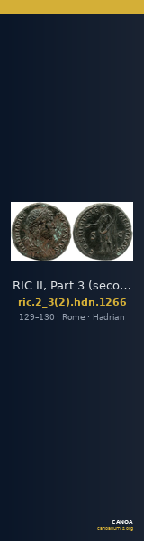 RIC II, Part 3 (second edition) Hadrian 1266 — CANOA