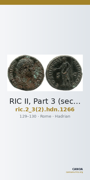 RIC II, Part 3 (second edition) Hadrian 1266 — CANOA