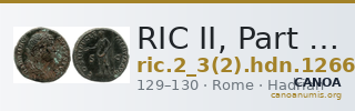 RIC II, Part 3 (second edition) Hadrian 1266 — CANOA